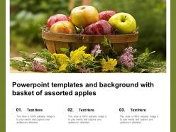 Powerpoint templates and background with basket of assorted apples