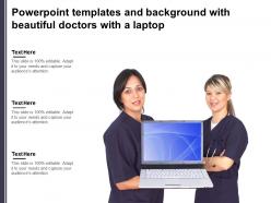 Powerpoint templates and background with beautiful doctors with a laptop