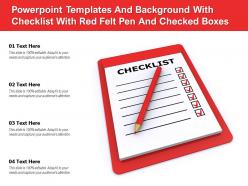 Powerpoint templates and background with checklist with red felt pen and checked boxes