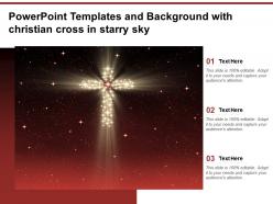 Powerpoint templates and background with christian cross in starry sky