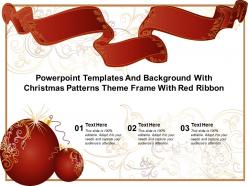 Powerpoint templates and background with christmas patterns theme frame with red ribbon