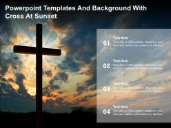 Powerpoint templates and background with cross at sunset