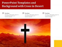 Powerpoint templates and background with cross in desert