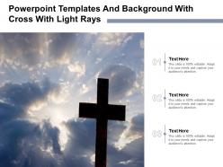 Powerpoint templates and background with cross with light rays