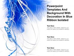 Powerpoint templates and background with decoration in blue ribbon isolated