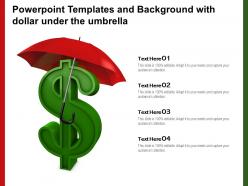 Powerpoint templates and background with dollar under the umbrella