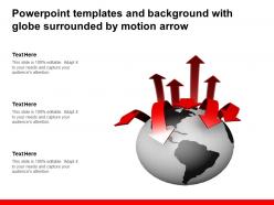 Powerpoint templates and background with globe surrounded by motion arrow