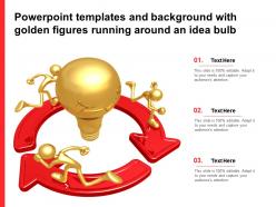 Powerpoint templates and background with golden figures running around an idea bulb
