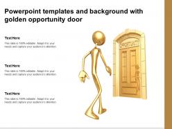 Powerpoint templates and background with golden opportunity door