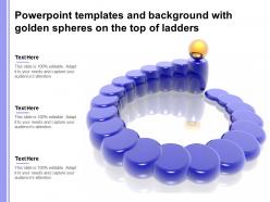 Powerpoint templates and background with golden spheres on the top of ladders
