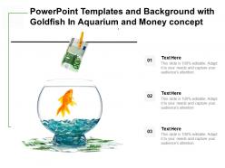 Powerpoint templates and background with goldfish in aquarium and money concept
