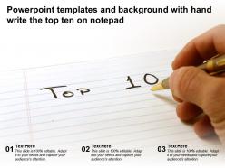 Powerpoint templates and background with hand write the top ten on notepad