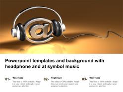 Powerpoint templates and background with headphone and at symbol music