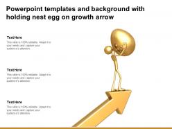 Powerpoint templates and background with holding nest egg on growth arrow