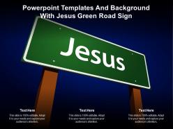 Powerpoint templates and background with jesus green road sign