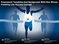 Powerpoint templates and background with man winner finishing line success concept