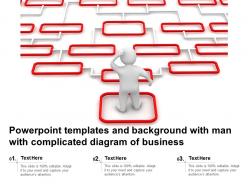 Powerpoint templates and background with man with complicated diagram of business