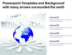 Powerpoint templates and background with many arrows surrounded the earth