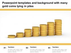 Powerpoint templates and background with many gold coins lying in piles