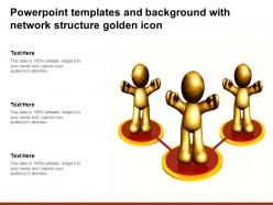 Powerpoint templates and background with network structure golden icon
