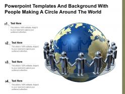 Powerpoint templates and background with people making a circle around the world