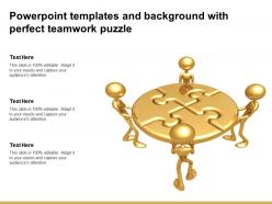 Powerpoint templates and background with perfect teamwork puzzle