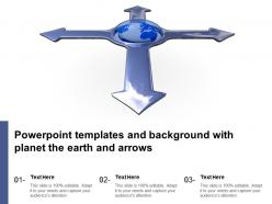 Powerpoint templates and background with planet the earth and arrows