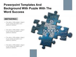Powerpoint templates and background with puzzle with the word success