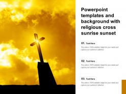 Powerpoint templates and background with religious cross sunrise sunset