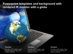 Powerpoint templates and background with rendered tft monitor with a globe