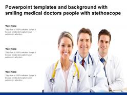 Powerpoint templates and background with smiling medical doctors people with stethoscope
