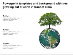 Powerpoint templates and background with tree growing out of earth in front of stars