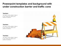 Powerpoint templates and background with under construction barrier and traffic cone