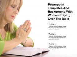 Powerpoint Templates And Background With Woman Praying Over The Bible