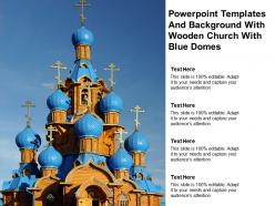 Powerpoint templates and background with wooden church with blue domes