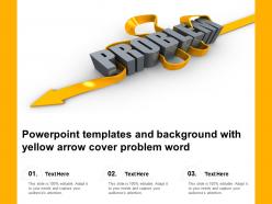 Powerpoint templates and background with yellow arrow cover problem word