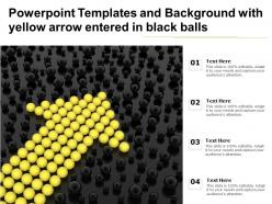 Powerpoint templates and background with yellow arrow entered in black balls