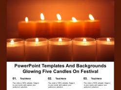 Powerpoint templates and backgrounds glowing five candles on festival