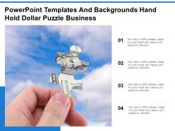 Powerpoint Templates And Backgrounds Hand Hold Dollar Puzzle Business