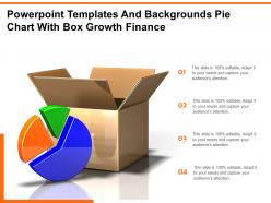 Powerpoint templates and backgrounds pie chart with box growth finance