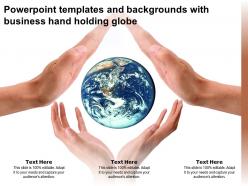 Powerpoint templates and backgrounds with business hand holding globe