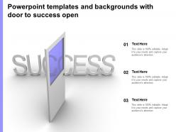 Powerpoint templates and backgrounds with door to success open