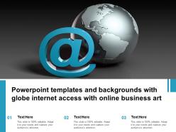 Powerpoint templates and backgrounds with globe internet access with online business art