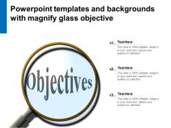 Powerpoint templates and backgrounds with magnify glass objective