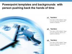 Powerpoint templates and backgrounds with person pushing back the hands of time