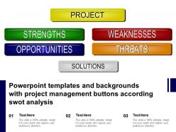 Powerpoint templates and backgrounds with project management buttons according swot analysis