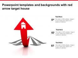 Powerpoint templates and backgrounds with red arrow target house
