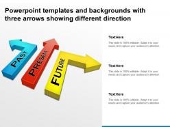 Powerpoint templates and backgrounds with three arrows showing different direction