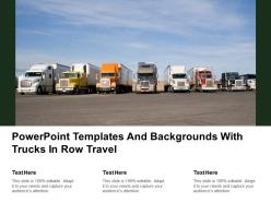 Powerpoint templates and backgrounds with trucks in row travel