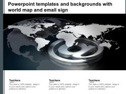Powerpoint templates and backgrounds with world map and email sign